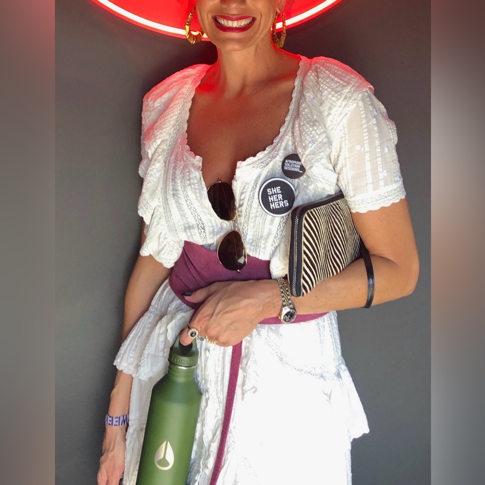 LoveShackFancy Romantic Ruffled offwhite Midi Dress sz 2/4 - Picture 10 of 11